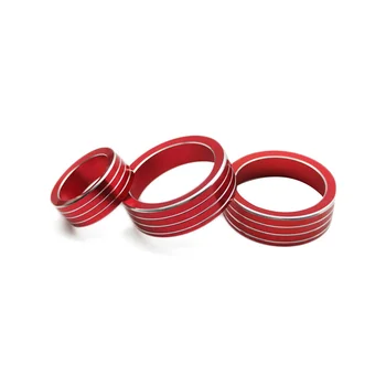3 бр. дръжка за регулиране на силата на звука на климатика Червена капачка пръстени, украса за Subaru XV Forester 2018-2023 Комплекти пръстени за химикалки централната конзола на автомобила