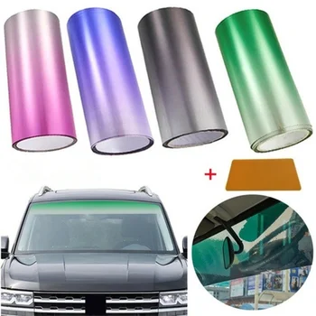 1 ролка Водоустойчив UV-защита, Прозорец козирка, тонирующая лента, стикер за автомобил, Външни аксесоари, UV-защита, предното стъкло на колата, тонированная Слънчеви филм