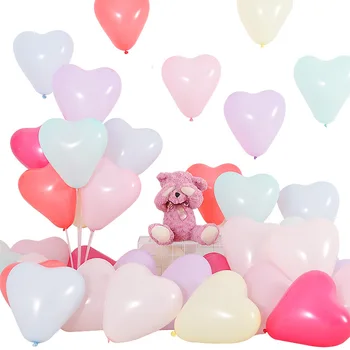 100шт 12-инчовите балони във форма на сърце Цвят на Тестени изделия, латексови балони замръзналите цветя, балони за парти по случай рожден ден, сватбена декорация, помпане по целия свят