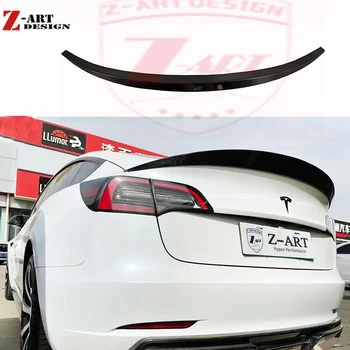 Z-ART M Style За Модели 3 Задно Крило от Въглеродни влакна За Tesla Задно Крило от Въглеродни Влакна За Tesla, Модел 3 Заден Спойлер на Капака на багажника 2017 +