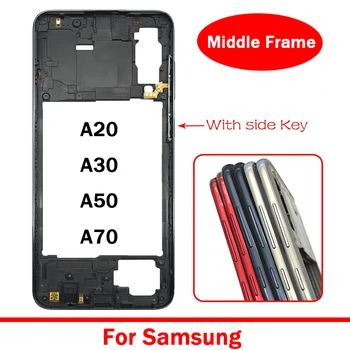 За Samsung A20 A30 A50 A70 оригинален корпус със средна рамка + странични бутони, бутони за хранене и регулиране на звука, резервни части