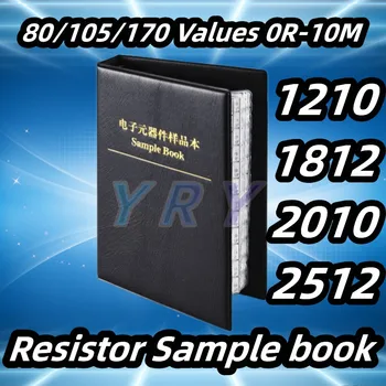 Книга резистори 1210 1812 2010 2512 Набор от резистори Книга 5% SMD SMT SMT Чип Класификация на резистори 170 Значение 0R-10M Проба на съпротивление