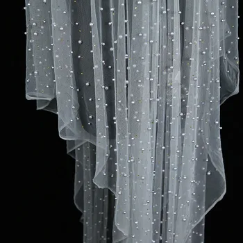 Най-новият mesh материя с перли и диаманти, лейси плат с перли ръчна изработка, украса на сватбена рокля, Нови материали от завързана кърпа 2023