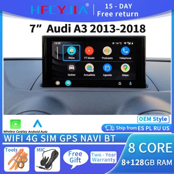 Система Android 11 Автомобилен Радиоплеер За Audi A3 2013-2018 WIFI 4G СИМ 8 + 128 GB ram БТ Carplay GPS Navi Мултимедия Стерео