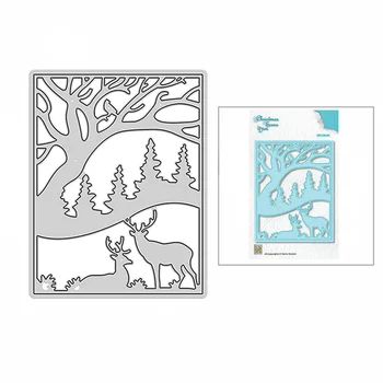 2023 Нов Коледен Елен Горска Сцена Метални Режещи печати за направата на Поздравителна картичка в стил scrapbooking с релефни, декоративно занаят, щанцоване