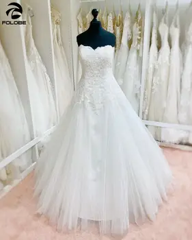 2021 Елегантни булчински рокли с отворен гръб и аппликацией във формата на сърце, кралско сватбена рокля трапецовидна форма от тюл дантела, vestidos de новия за поръчка