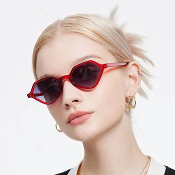Полигональные слънчеви очила, мъжки реколта осмоъгълен метални слънчеви очила за жени, луксозен марка, слънчеви очила, дамски UV400 Gafas De Sol