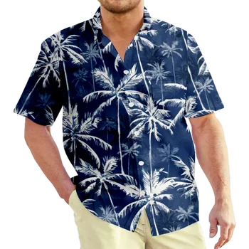 Ризи Coconut За мъже и жени, модни блуза Оверсайз, мъжка риза с ревери, плажни ризи, мъжки дрехи, Хавайски ризи с отложным яка