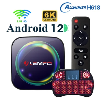 LEMFO H8S TV Box Android 12 Allwinner H618 6K Декодиране 4 GB 64 GB 32 GB HDR10 Двойна WiFi BT4.0 мултимедиен плейър 2023 Android Smart TV Box