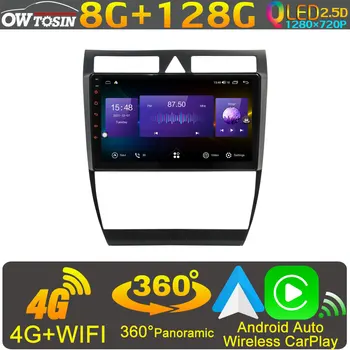 Owtosin 8 основната 8G + 128G Автомобилен Радиоприемник GPS За Audi A6 S6 RS6 C5 1997-2004 Android 10 360 Камера, 4G LTE Главното Устройство CarPlay 2DIN Стерео