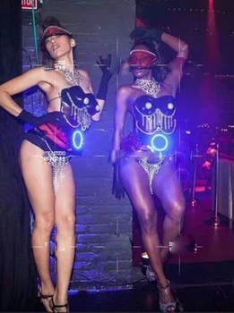Космическа жена-войн клас технологии на бъдещето, костюм ГОГО, led костюм lumious, дрехи за cosplay на Хелоуин, на сценичното танцово шоу, дрехи