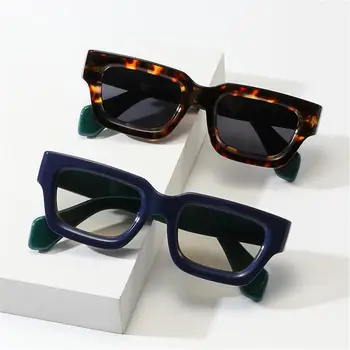 Модни Малки Очила С Защита От Uv В Дебела Рамка, Правоъгълни Слънчеви Очила Y2K Оттеняют Квадратни Слънчеви Очила