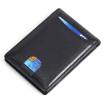 Многофункционален мъжки кожен портфейл за кредитни карти, органайзер, калъф, RFID заключване, портфейл за монети, джоб за брой