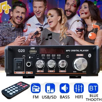 110/220v G20 Домашни Усилватели, Hi-Fi Субуфер Звукова Система за Домашно Кино Аудио Усилватели FM TF AUX вход за MP3 Плейър Дистанционно Управление