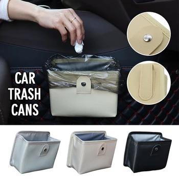 Складное водонепроницаемое кофа за боклук от изкуствена кожа с безплатна торба за боклук, органайзер за задната седалка на автомобила, подвесное кошчето за съхранение на играчки за пътуване