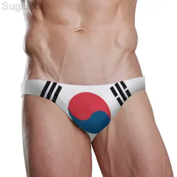 2023 Сексуално Кратко Бикини за плуване Флаг на Южна Корея More COUNTRY Мъжки Плажни, Спортни и Бански костюми Слипове, Спортни Гащета