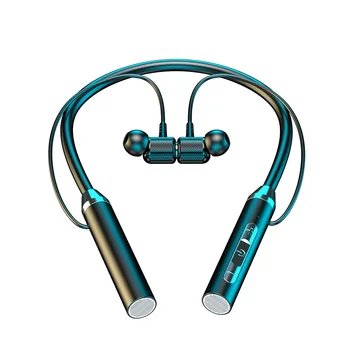 Безжични слушалки Bluetooth 5.0, слушалки с шейным ръб, силиконова стерео слушалки Hi-Fi 9D, спортни слушалки, водоустойчив магнитни слушалки
