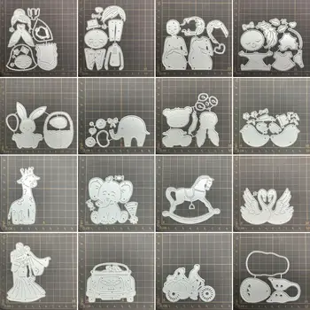 19 видове животни-герои от детски печати за рязане на метални Листове За DIY scrapbooking Декоративно щамповане на Ръчно изработени штамповочный модел