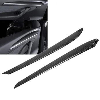 1 чифт накладки на вътрешната врата на колата, декорация на рамката на панела с модел от въглеродни влакна, замяна за Tesla Model 3 Y 
