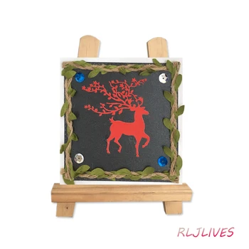 RLJLIVES Deer Метални режещи удари Шаблони за DIY scrapbooking Фотоалбум Декоративно щамповане направи си САМ Хартиена картичка