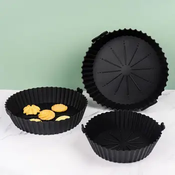 Множество здрава фритюрник с кръгла дизайн, силиконова форма за печене, Лесно моющаяся Силиконова форма за печене, екологично Чисти кухненски инструменти