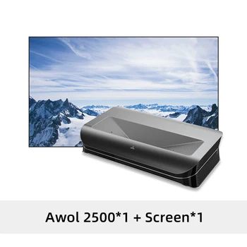 Сверхкороткофокусный Проектор AWOL Vision LTV-2500 2000 ANSI MEMC 4K DLP Лазерен Излъчвател с NP 100-Инчов Екран, в Комплект