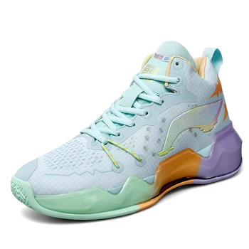 Нова марка мъжки баскетболни обувки, високи, удобни маратонки, спортни обувки за баскетбол, дамски качествена дрехи, дишащи спортни обувки