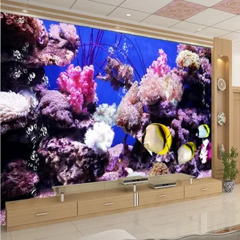 beibehang Голямо стенно покритие по поръчка 3d подводен коралов свят на дневна спалня фоново оформяне на телевизора