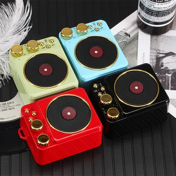 Maoshanwang Phonograph T10 Bluetooth високоговорител Мини Преносим аудио Ретро Безжичен високоговорител за креативни подаръци.